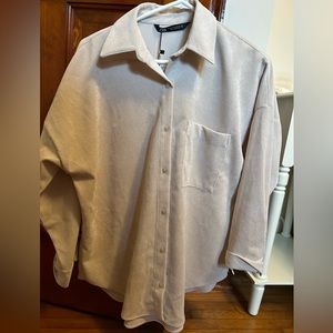 Zara oversized button down top